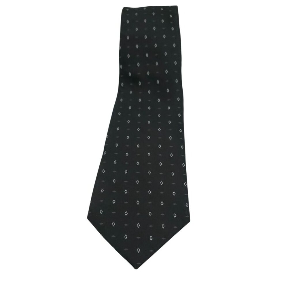 Murano Men's Black Tie With White Diamond Pattern - New With Tags